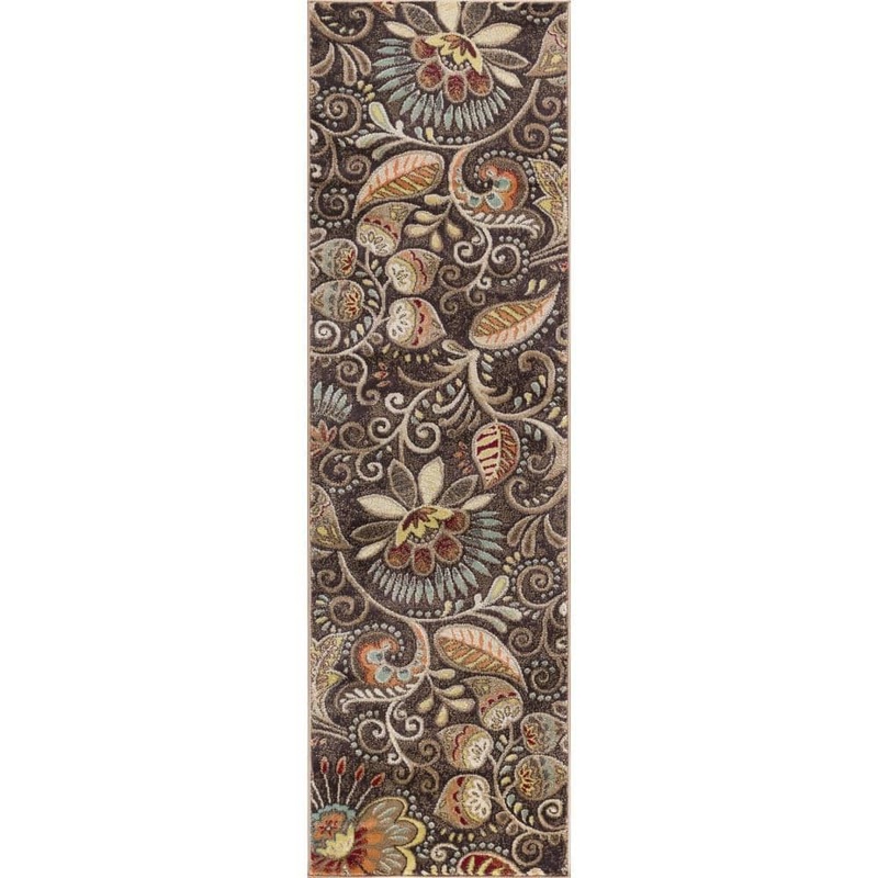 Tayse Rugs Capri Abstract Brown 2 ft. x 8 ft. Indoor Runner Rug CPR1010 2×8