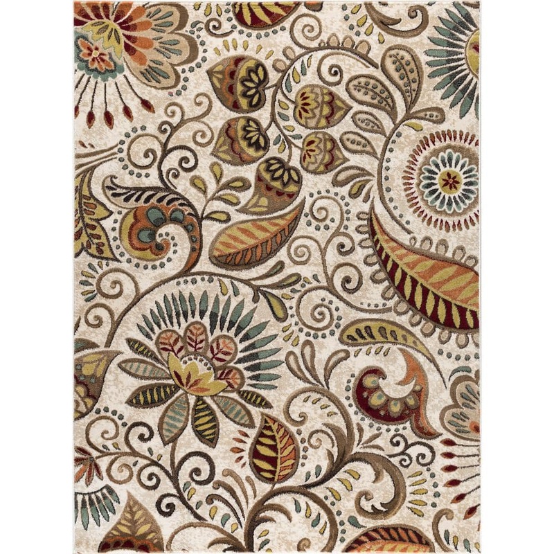 Tayse Rugs Capri Abstract Ivory 4 ft. x 6 ft. Indoor Area Rug CPR1011 4×6