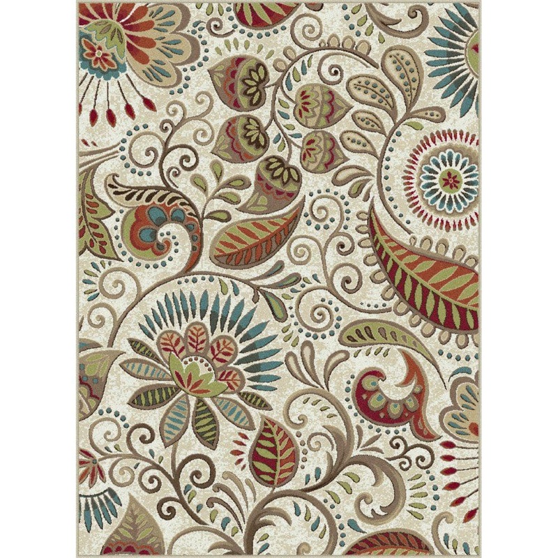 Tayse Rugs Capri Abstract Ivory 9 ft. x 12 ft. Indoor Area Rug CPR1011 9×12