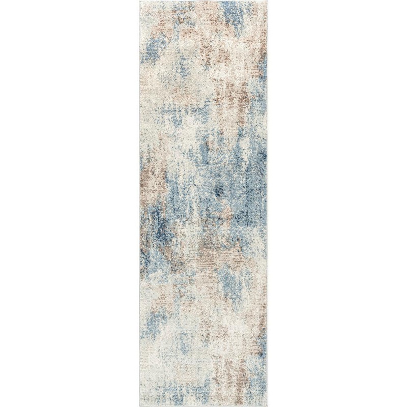Tayse Rugs Chelsea Abstract Navy 2 ft. x 8 ft. Indoor Runner Rug CHL1307 2×8