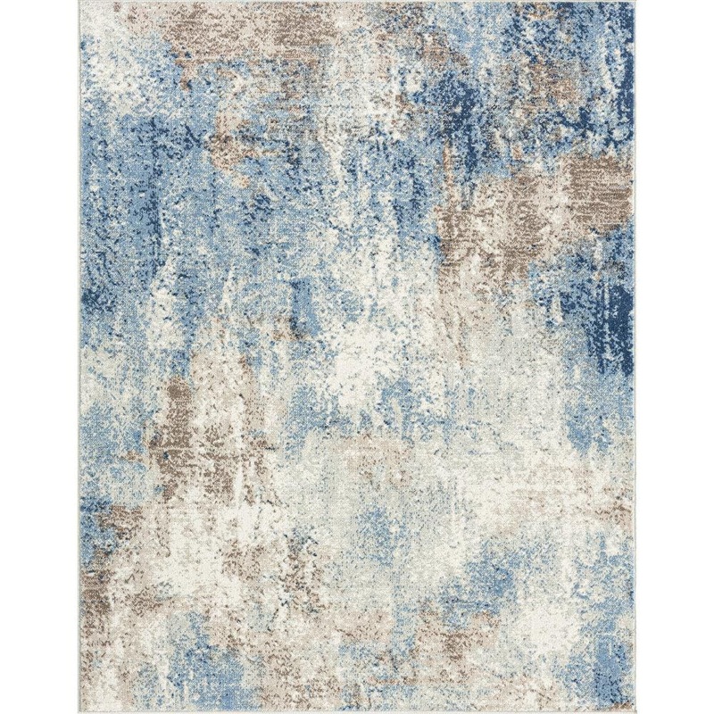 Tayse Rugs Chelsea Navy 8 ft. x 10 ft. Abstract Indoor Area Rug CHL1307 8×10