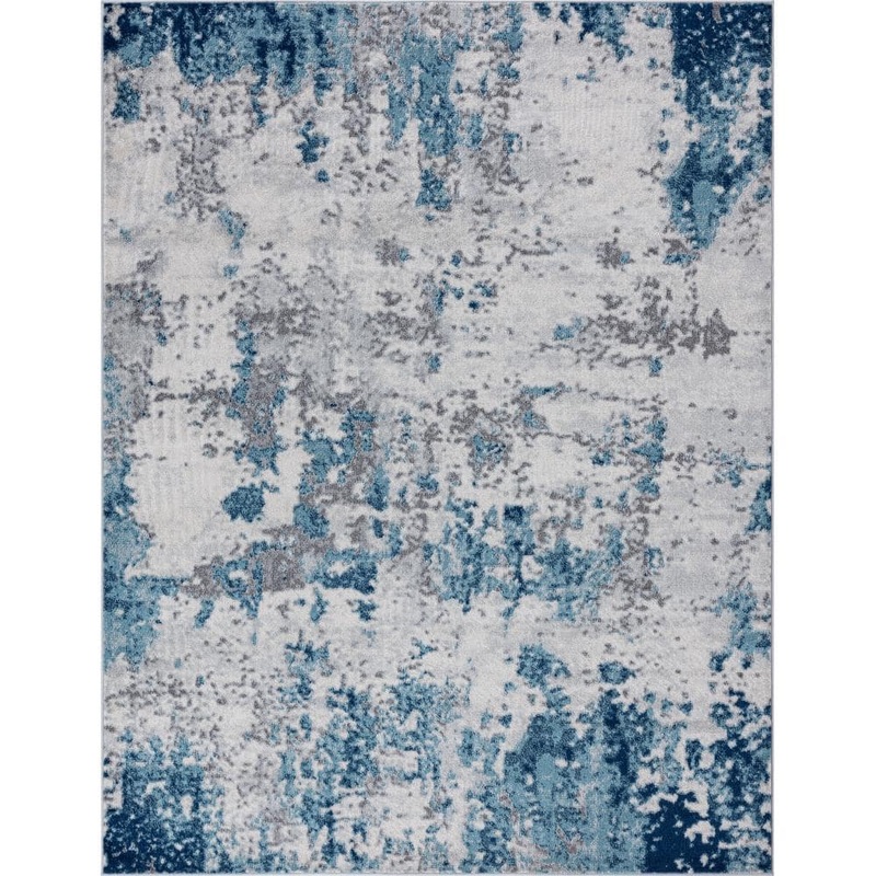 Tayse Rugs Diamond Abstract Blue 3 ft. x 5 ft. Indoor Area Rug DIA1101 3×5
