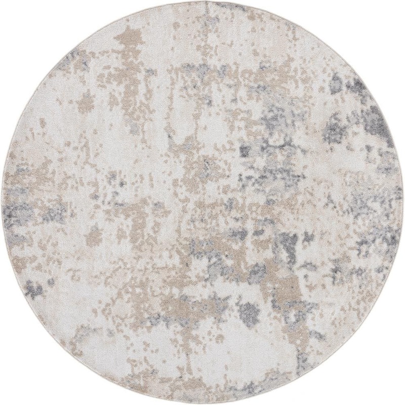 Tayse Rugs Diamond Abstract Gray 6 ft. Round Indoor Area Rug DIA1100 6RND