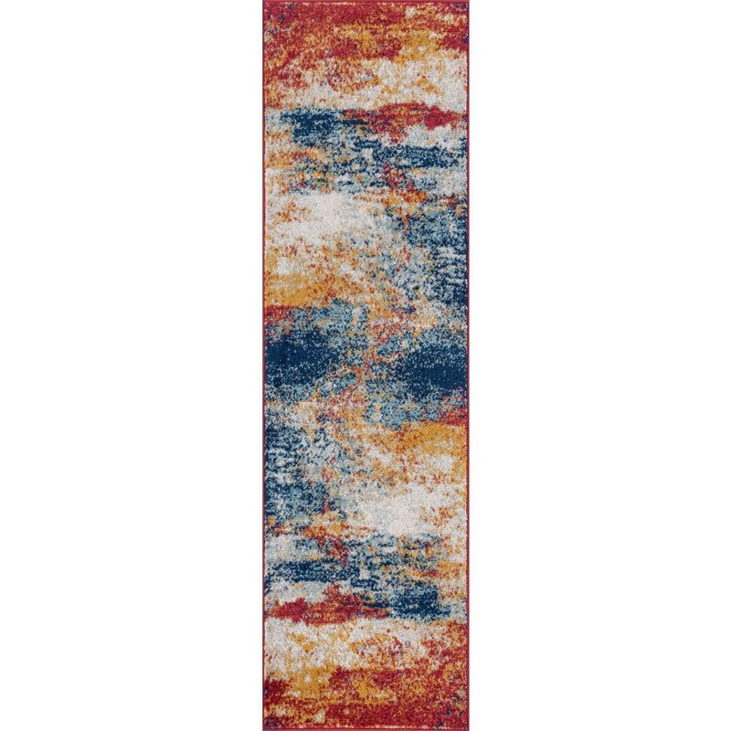 Tayse Rugs Diamond Abstract Multi-Color 2 ft. x 8 ft. Indoor Runner Rug DIA1500 2×8