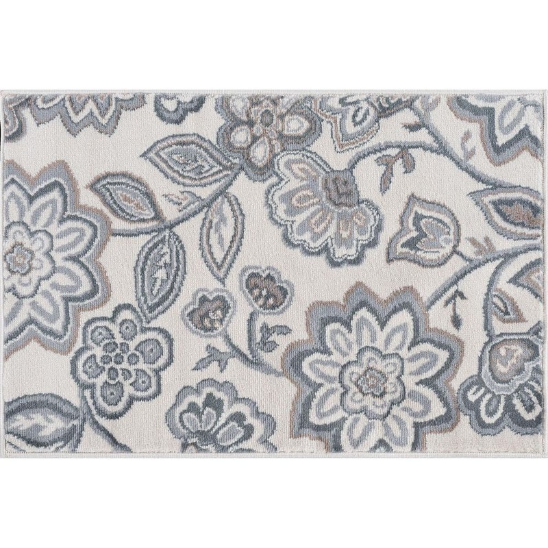 Tayse Rugs Madison Floral Cream 2 ft. x 3 ft. Indoor Area Rug MDN3417 2×3