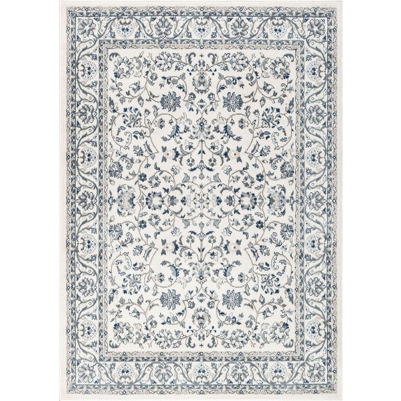 Tayse Rugs Madison Floral Cream 5 ft. x 7 ft. Indoor Area Rug MDN4617 5×7
