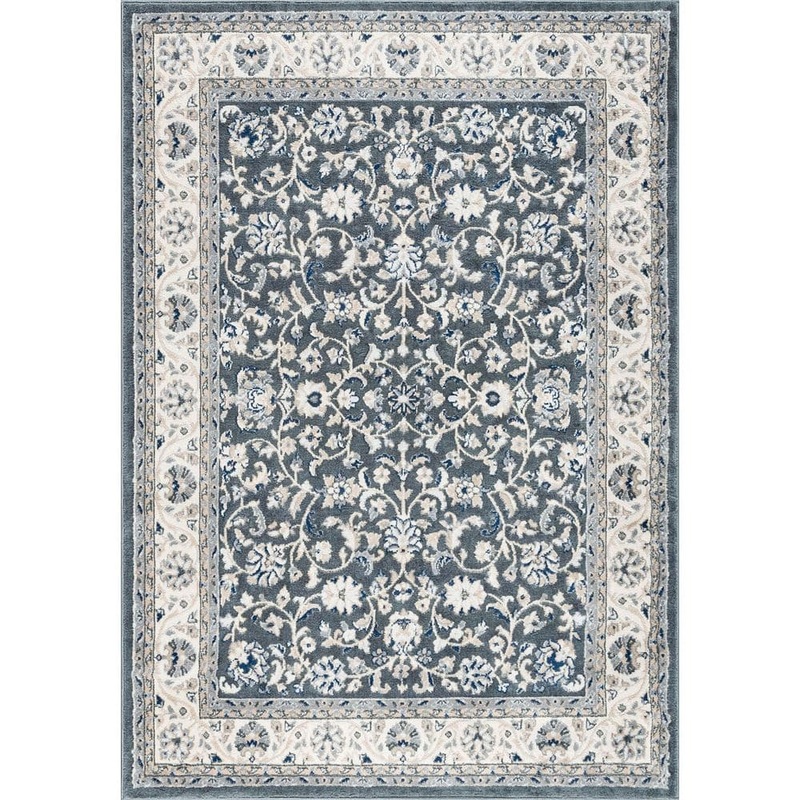 Tayse Rugs Madison Floral Gray 2 ft. x 8 ft. Indoor Runner Rug MDN4609 2×8