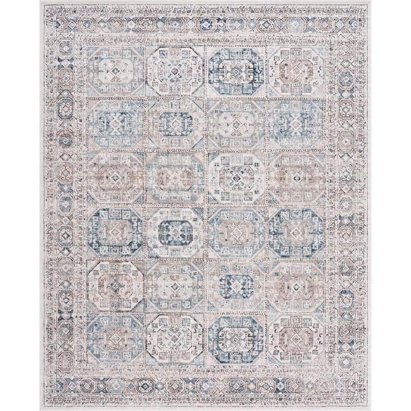 Tayse Rugs Magic Traditional Blue and Cream 9 ft. x 12 ft. Oriental Indoor Area Rug MGC1106 9×12