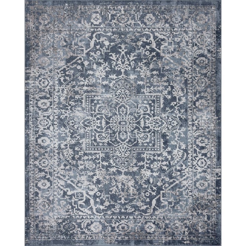 Tayse Rugs Nexus Oriental Blue 5 ft. x 7 ft. Indoor Area Rug NEX1701 5×7