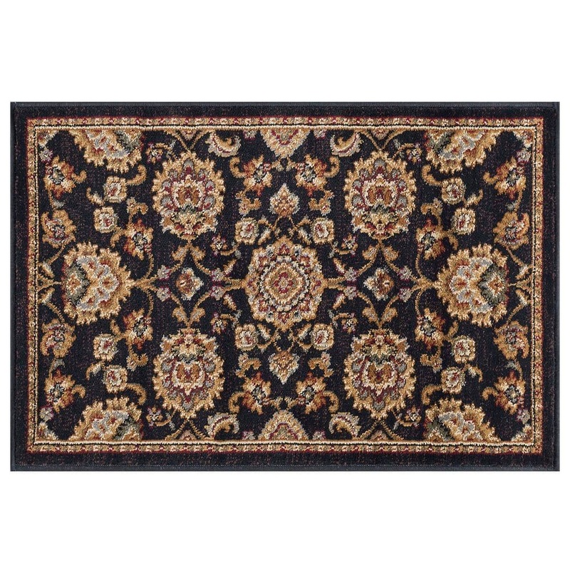 Tayse Rugs Sensation Border Black 2 ft. x 3 ft. Indoor Area Rug SNS4853 2×3
