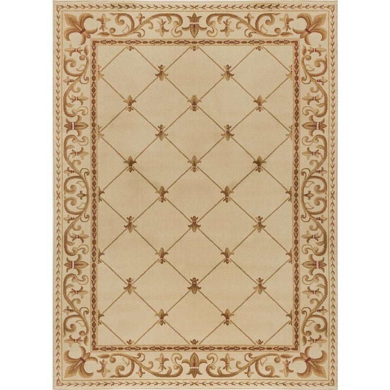 Tayse Rugs Sensation Border Ivory 8 ft. x 11 ft. Indoor Area Rug SNS4882 8×11