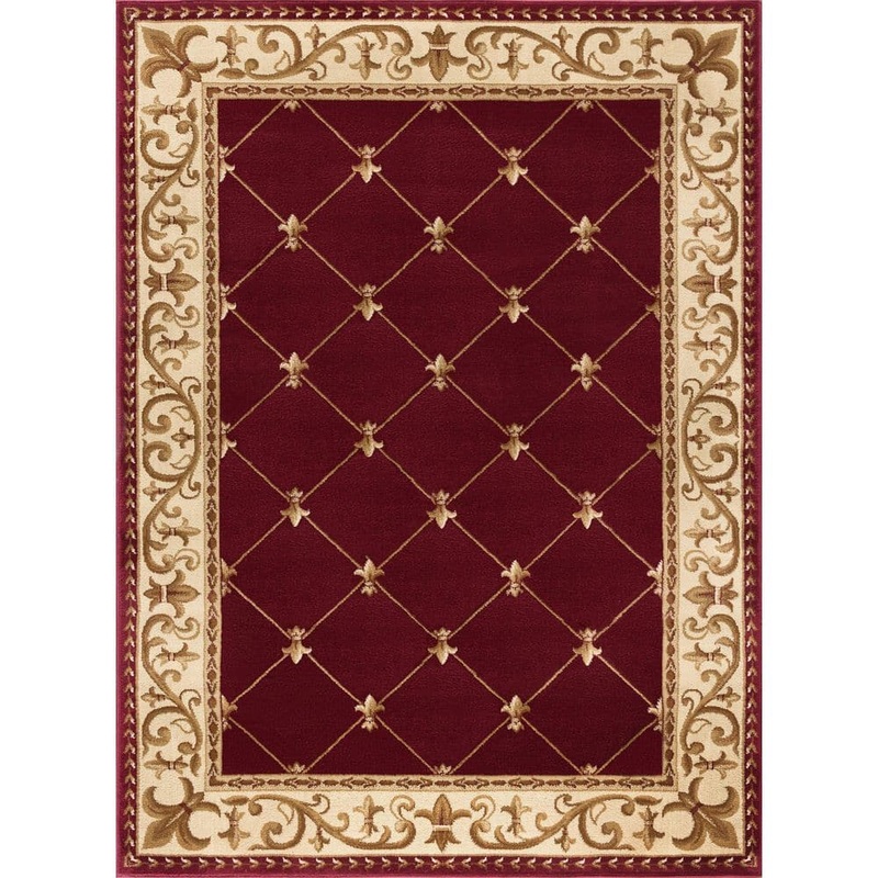 Tayse Rugs Sensation Border Red 9 ft. x 12 ft. Indoor Area Rug SNS4880 9×12