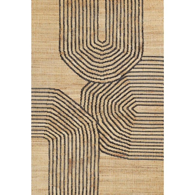 Tempaper Abstract Arches Natural and Black 8 ft. x 10 ft. Handwoven Jute and Wool Area Rug RU2102