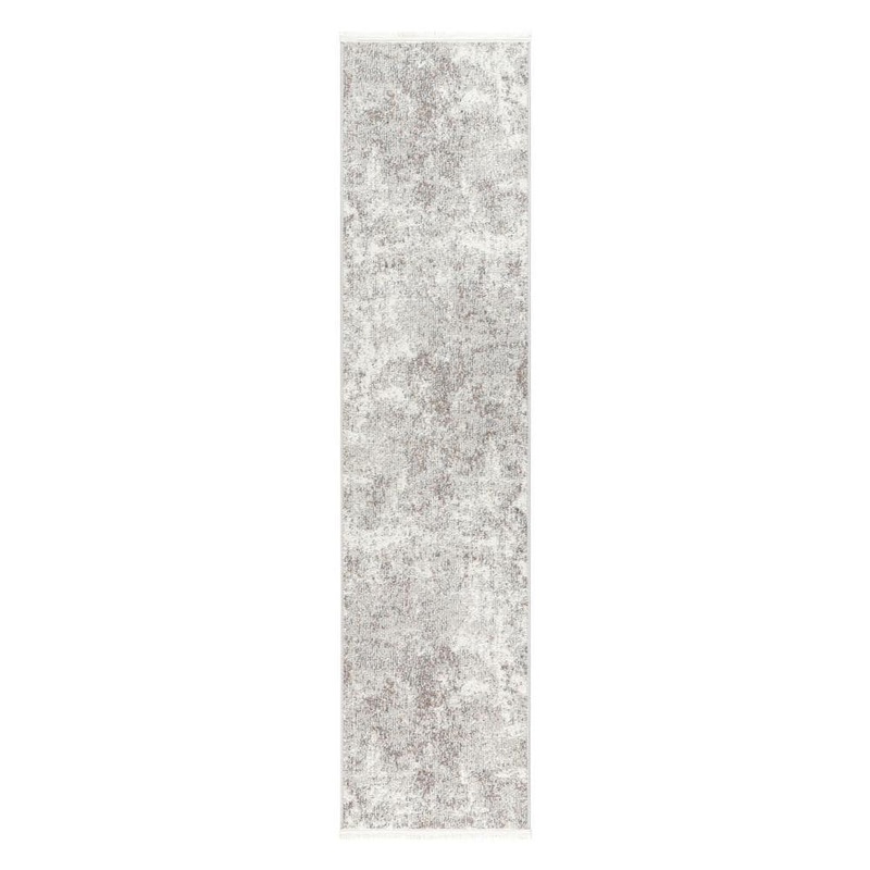 TOWN&COUNTRY LIVING Everyday Rein Abstract Cloud Grey 2 Ft. x 7 Ft. Machine Washable Rug 4-12-451