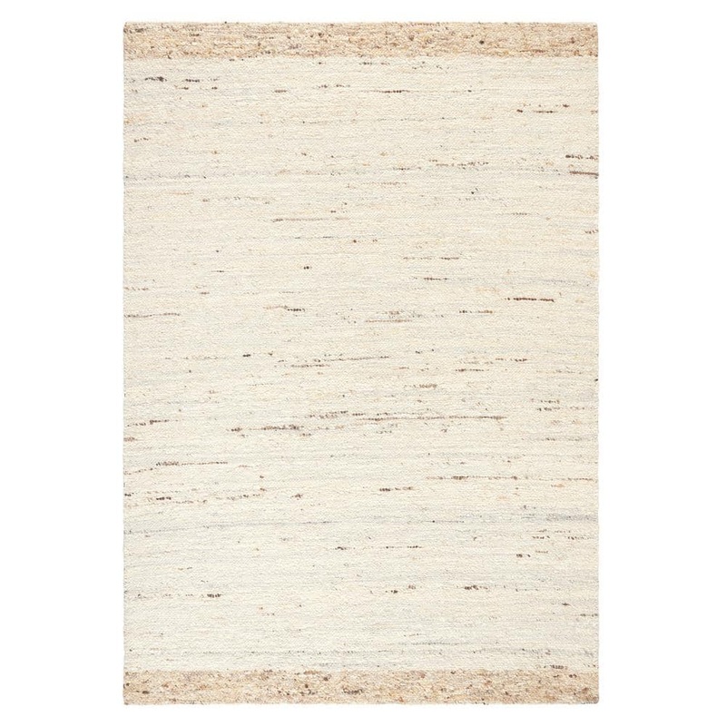TOWN&COUNTRY LIVING Montana Border Beige 6 ft. x 9 ft. Handcrafted 100% Wool Area Rug 26A-01-100