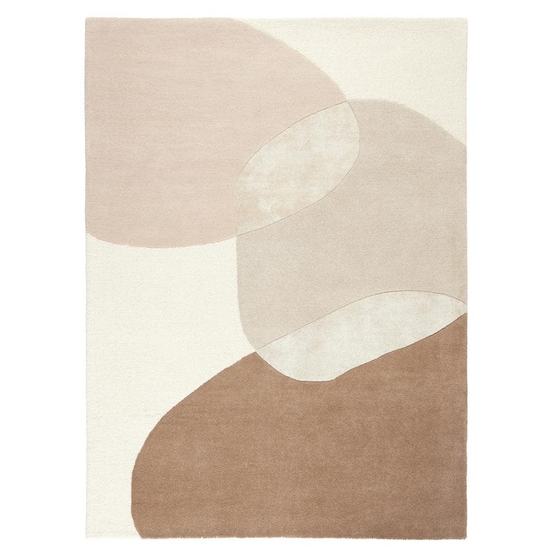 TOWN&COUNTRY LIVING Oslo Hand Tufted Wool Abstract Colorblock Brown/Grey 6 ft. x 9 ft. Area Rug 2A-02-161