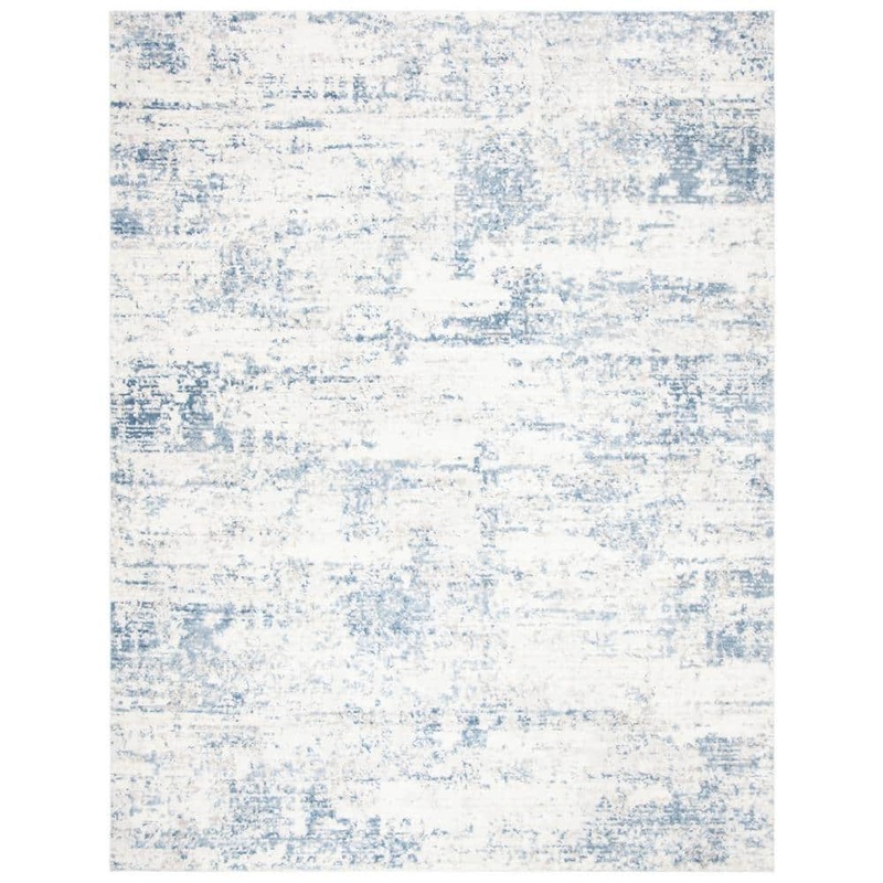 SAFAVIEH Amelia 9 ft. x 12 ft. Ivory/Blue Abstract Distressed Area Rug ALA700A-9