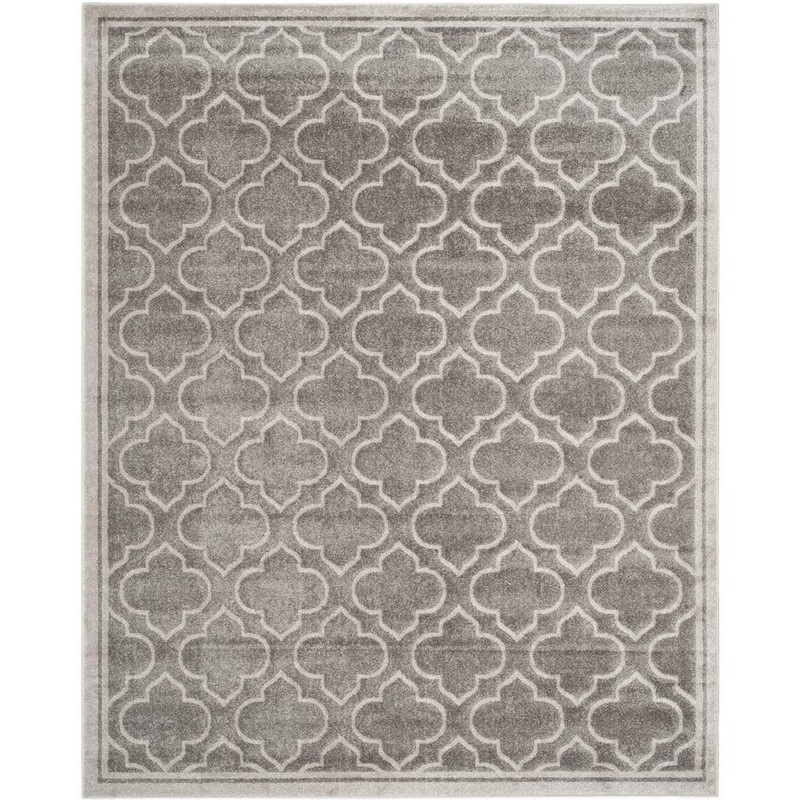 SAFAVIEH Amherst Gray/Light Gray 12 ft. x 18 ft. Geometric Area Rug AMT412C-1218
