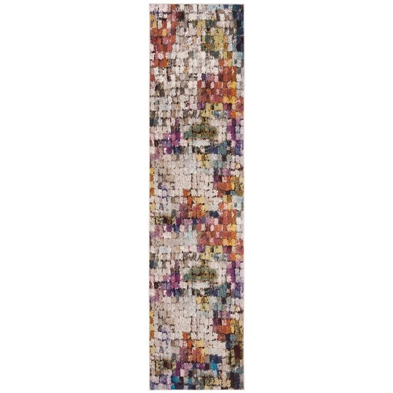 SAFAVIEH Aria Cream/Rust 2 ft. x 8 ft. Abstract Runner Rug ARA168A-28