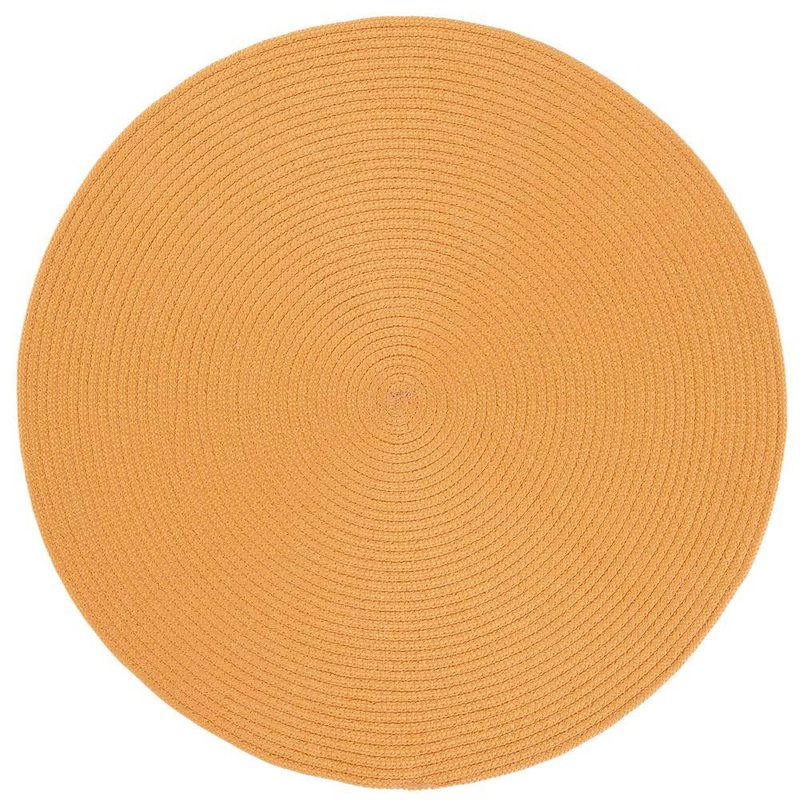 SAFAVIEH Braided Mustard 4 ft. x 4 ft. Abstract Round Area Rug BRD402C-4R