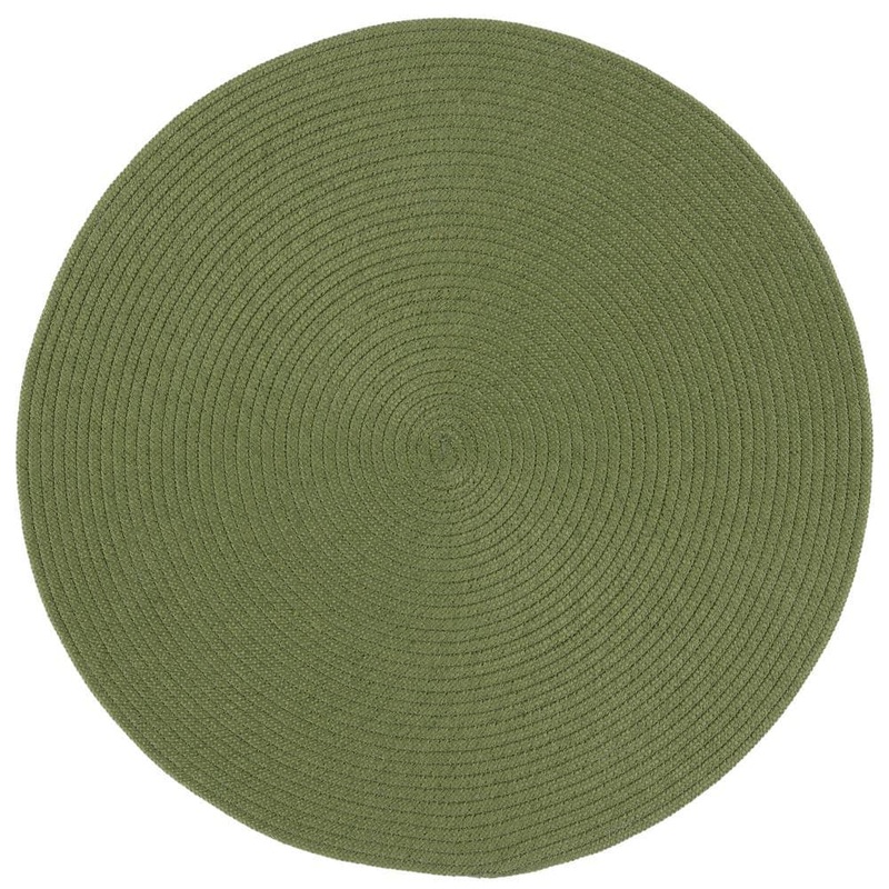 SAFAVIEH Braided Olive Green Doormat 3 ft. x 3 ft. Abstract Round Area Rug BRD402X-3R