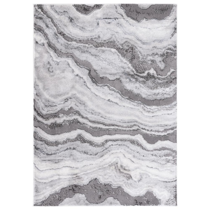 SAFAVIEH Craft Gray 4 ft. x 6 ft. Marbled Abstract Area Rug CFT858G-4