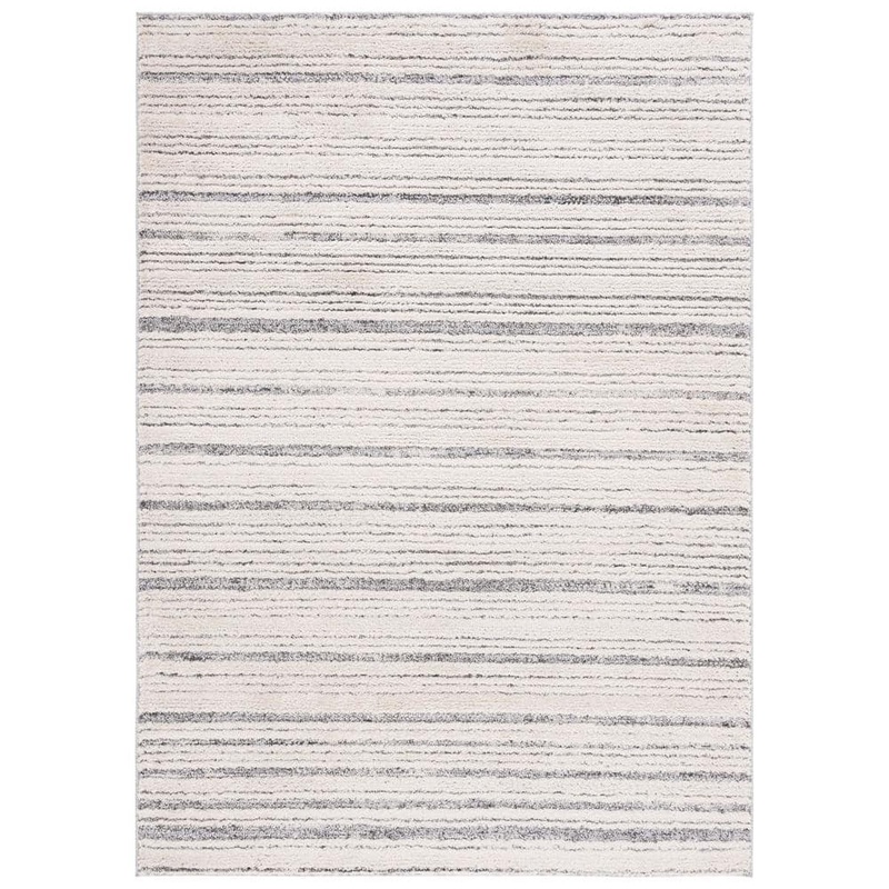SAFAVIEH Martha Stewart Ivory/Dark Gray 5 ft. x 8 ft. Muted Striped Area Rug MSR0754A-5