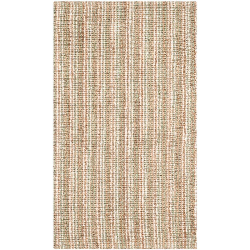 SAFAVIEH Natural Fiber Sage/Beige Doormat 3 ft. x 5 ft. Solid Area Rug NF447S-3