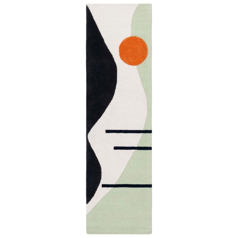SAFAVIEH Rodeo Drive Green/Black 2 ft. x 8 ft. Abstract Runner Rug RD883Y-28