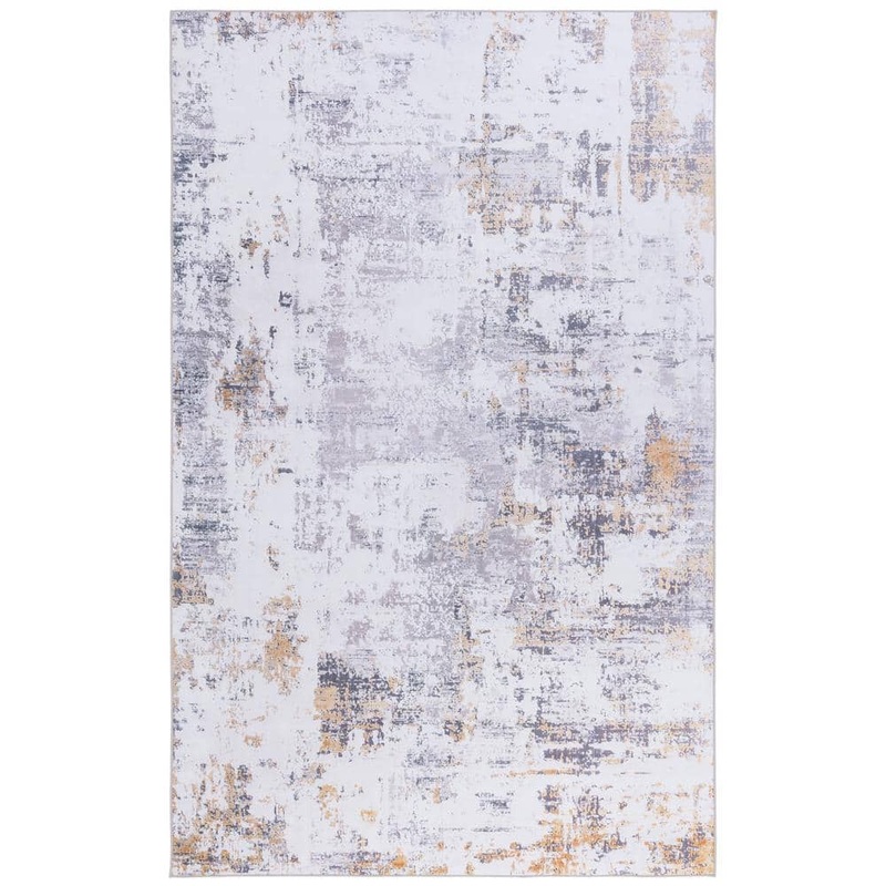 SAFAVIEH Tacoma Gray/Gold 4 ft. x 6 ft. Marble Area Rug TAC863F-4
