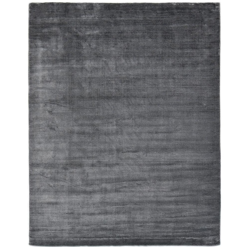 Solo Rugs Cordi Contemporary Solid Dark Gray 9 ft. x 12 ft. Hand-Knotted Area Rug S1108-09001200-DGRA