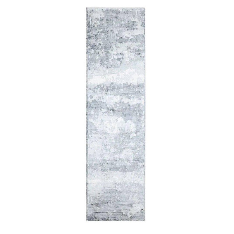 Solo Rugs Elbrus Contemporary Abstract Bone 2′ 6 ft. x 10 ft. Hand Loomed Runner Rug S1115-02061000-BONE