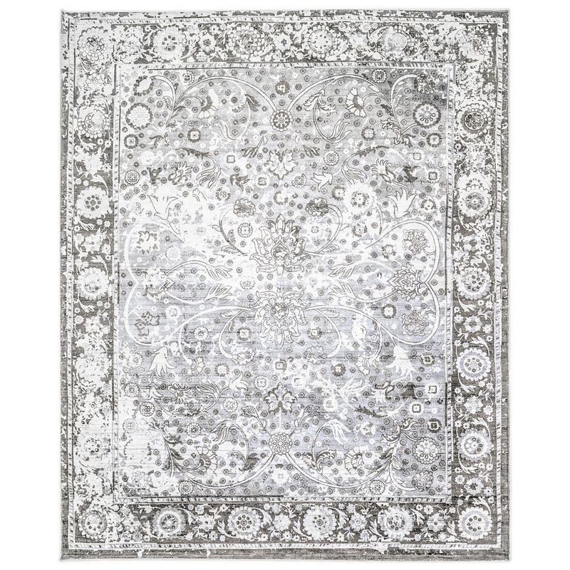 Solo Rugs Royal Contemporary Transitional Shadow 8 ft. x 10 ft. Hand-Knotted Area Rug S1113-08001000-BONE