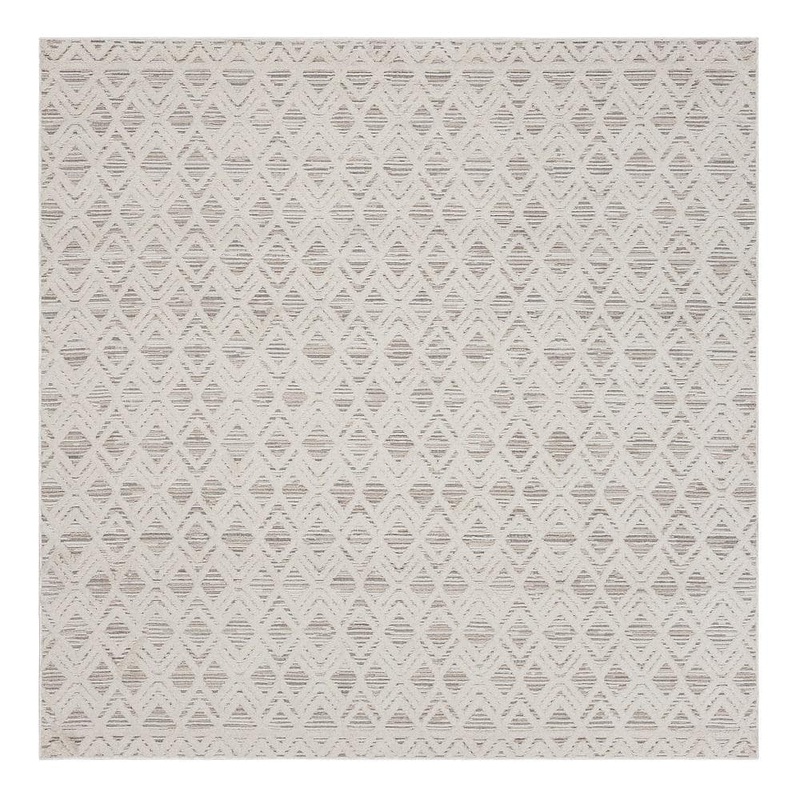 StyleWell Ashcroft Cream/Beige 7 ft. 10 in. x 7 ft. 10 in. Square Geometric Indoor Area Rug 965228