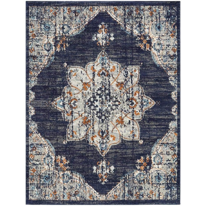 StyleWell Aurora 4 ft. 4 in. x 6 ft. Blue Medallion Area Rug 3123291