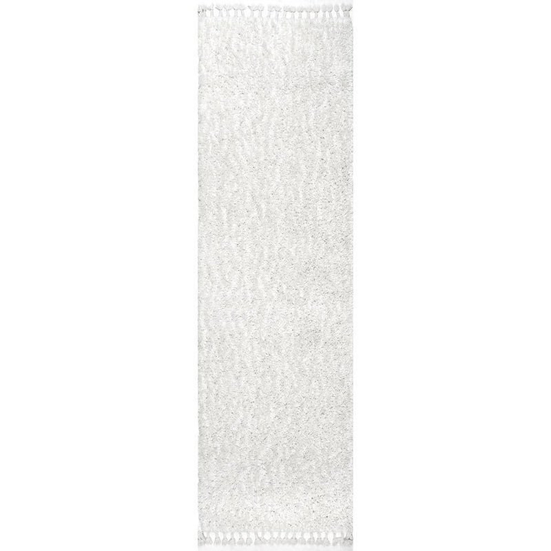 StyleWell Casual Plush Neva Ivory 2 ft. x 6 ft. Rectangle Indoor Shag Runner Rug KKBL01A-2606