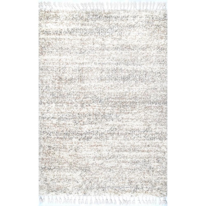 StyleWell Contemporary Brooke Ivory 5 ft. x 8 ft. Shag Area Rug KKEL04A-508