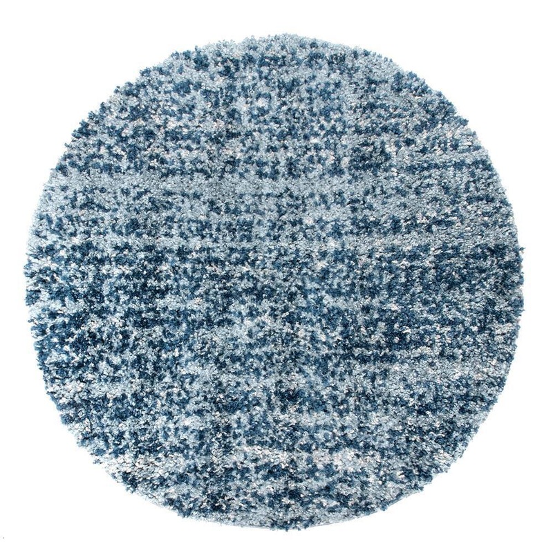 StyleWell Contemporary Brooke Shag Blue 8 ft. Round Area Rug KKEL04C-R808