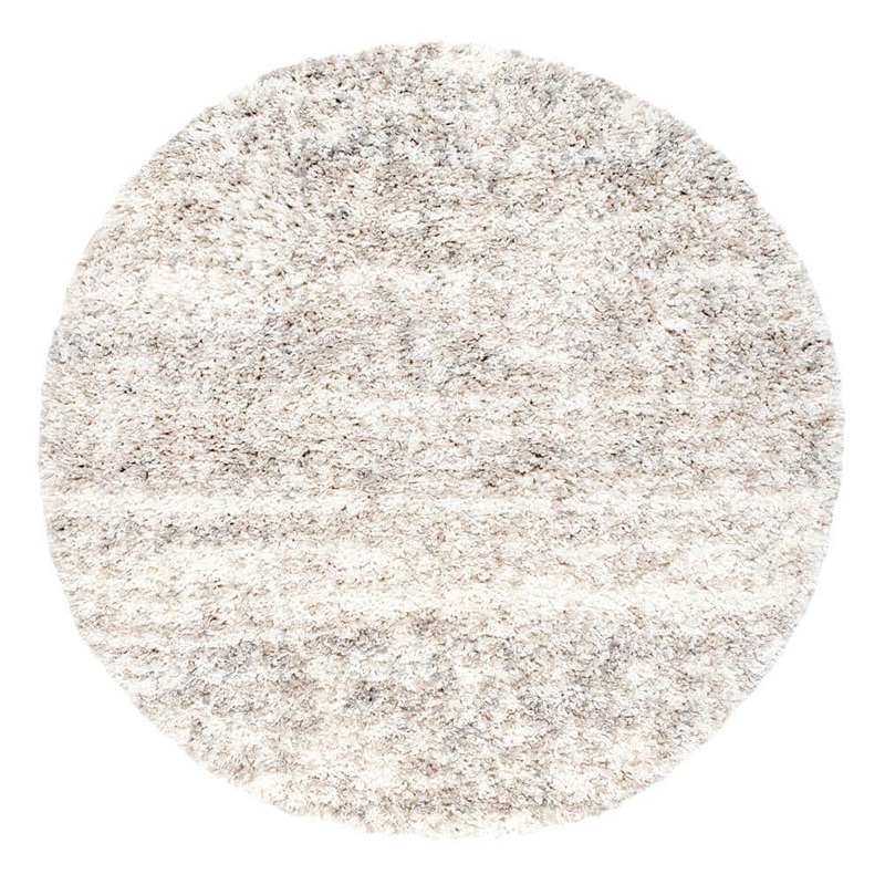 StyleWell Contemporary Brooke Shag Ivory 6 ft. Round Area Rug KKEL04A-R606