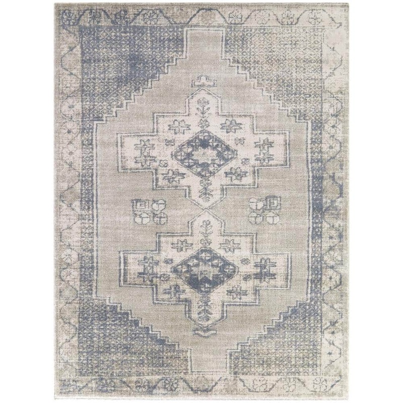 StyleWell Fermont Cream 4 ft. 4 in. x 6 ft. Medallion Area Rug 3123637