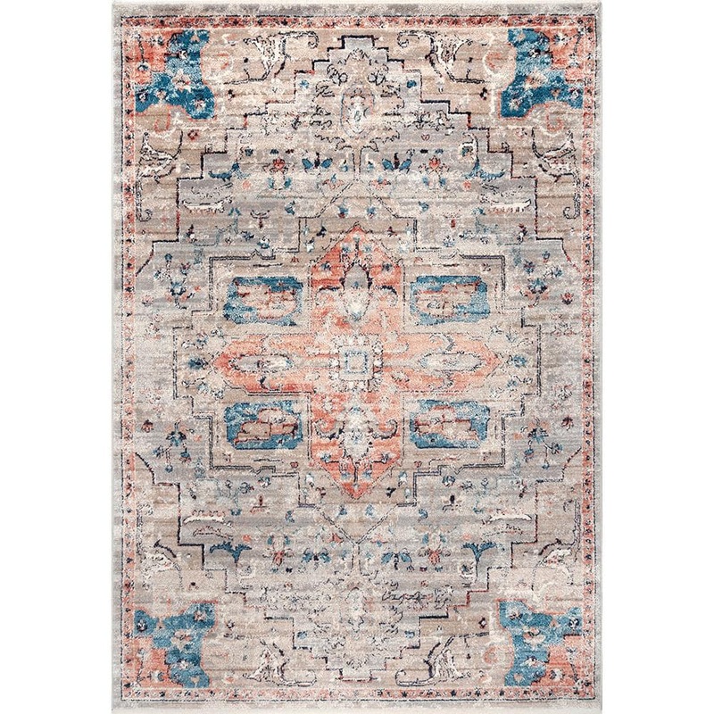 StyleWell Janessa Croix Medallion Beige 4 ft. x 6 ft. Area Rug KKDL03B-406