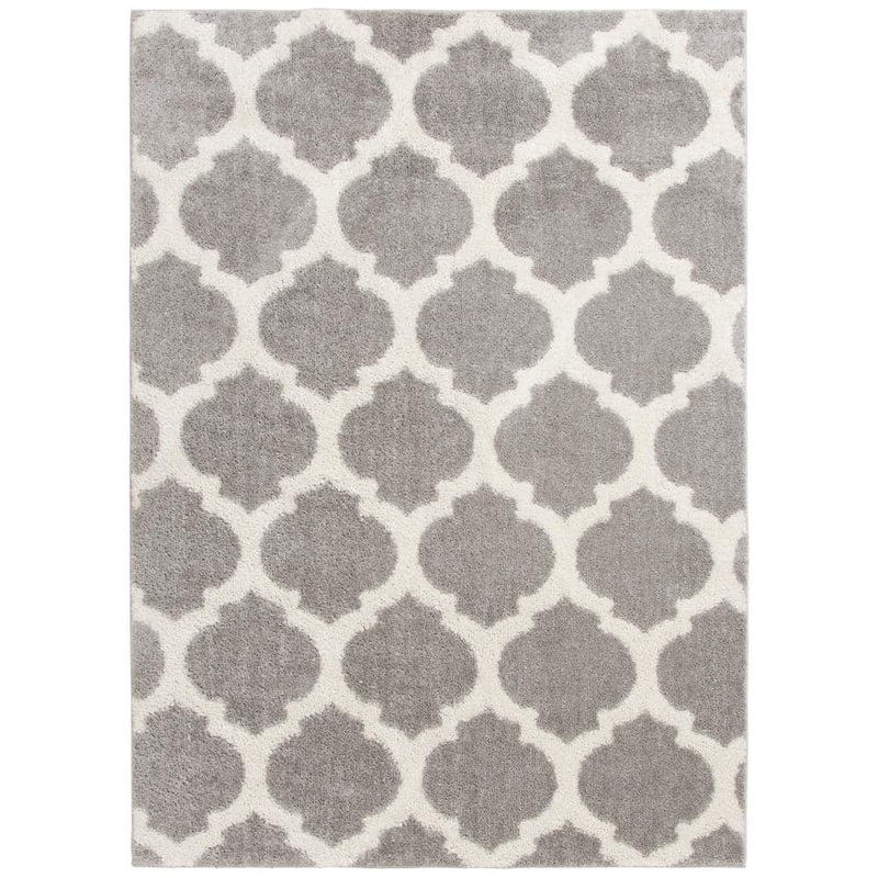 StyleWell Seyward 2 ft. x 4 ft. Light Gray/Buff Trellis Area Rug SAL2745.162.23
