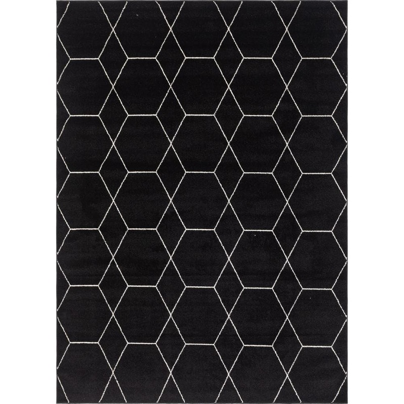 StyleWell Trellis Frieze Black/Ivory 8 ft. x 11 ft. Geometric Area Rug 3146673