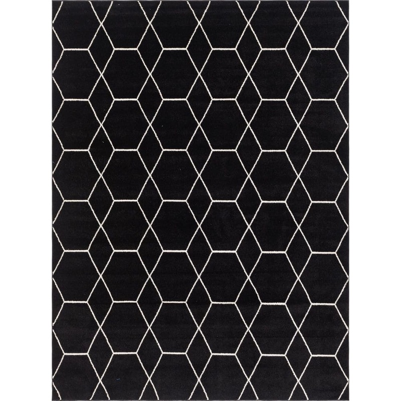 StyleWell Trellis Frieze Black/Ivory 9 ft. x 12 ft. Geometric Area Rug 3146672