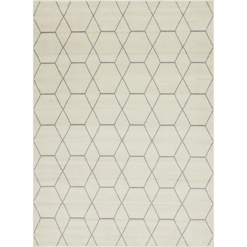 StyleWell Trellis Frieze Ivory/Gray 9 ft. x 12 ft. Geometric Area Rug 3140892