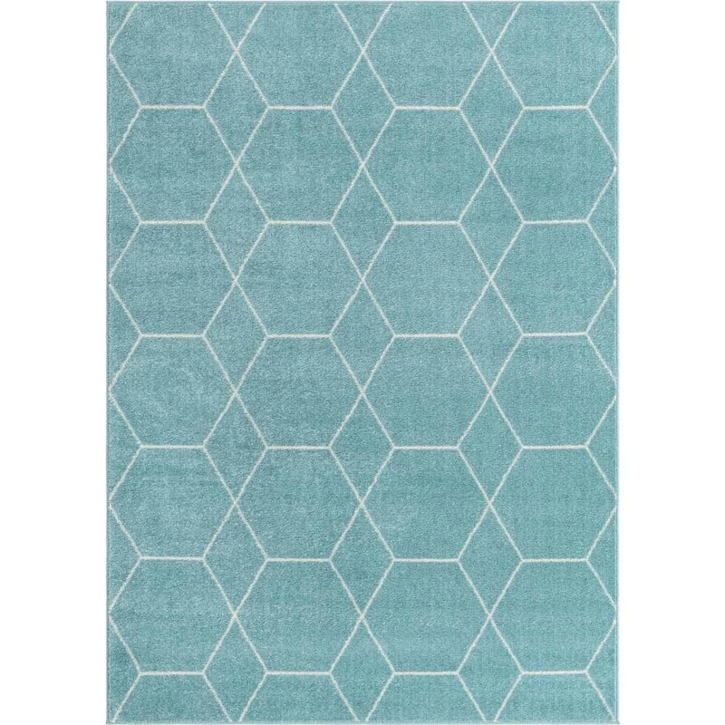 StyleWell Trellis Frieze Light Blue/Ivory Blue 10 ft. x 14 ft. Geometric Area Rug 3146512