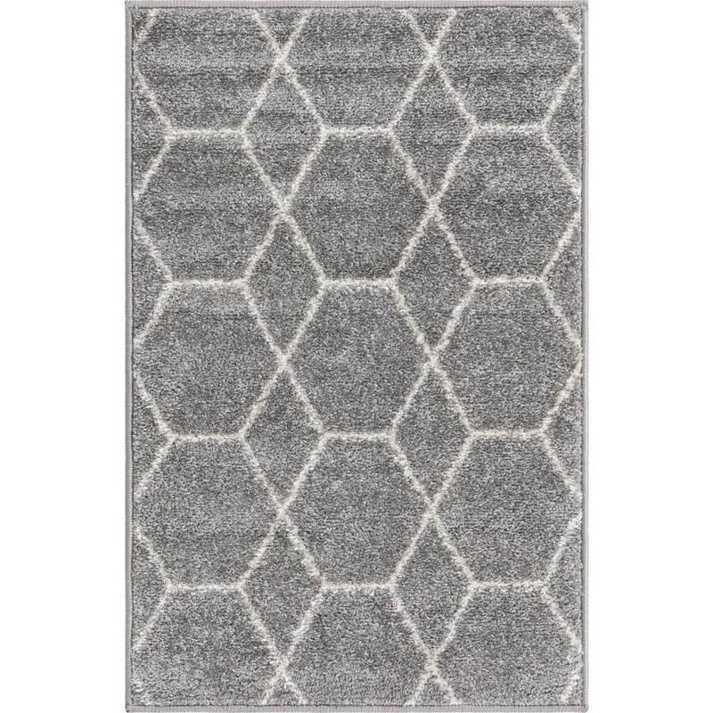 StyleWell Trellis Frieze Light Doormat 2 ft. x 3 ft. Geometric Area Rug 3146487
