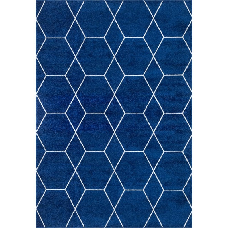 StyleWell Trellis Frieze Navy/Ivory 7 ft. x 10 ft. Geometric Area Rug 3146474