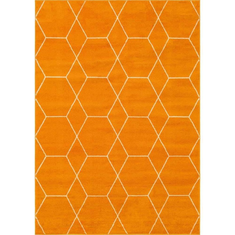 StyleWell Trellis Frieze Orange/Ivory 7 ft. x 10 ft. Geometric Area Rug 3146691