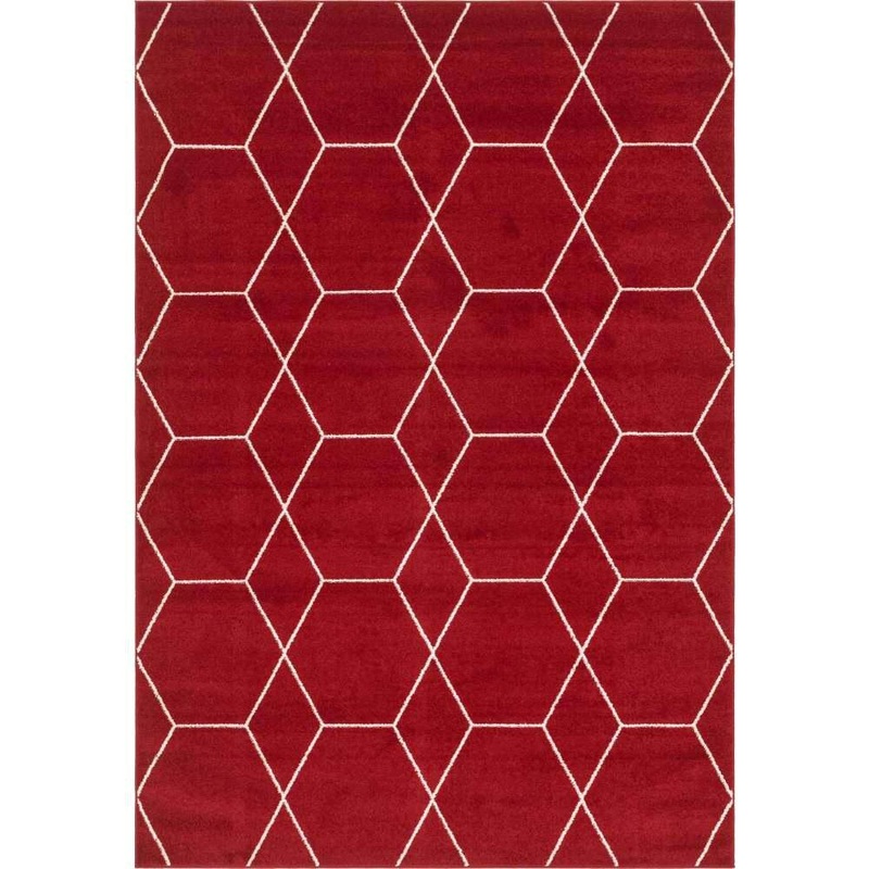 StyleWell Trellis Frieze Red/Ivory 7 ft. x 10 ft. Geometric Area Rug 3146659